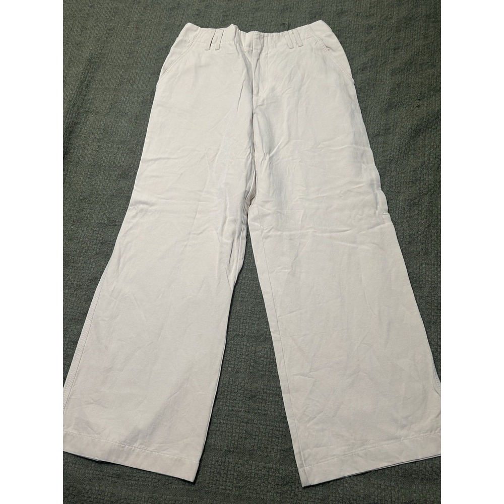 ZARA Womens Cream Wide Leg Pants Casual Relaxed Flowy. Size XS